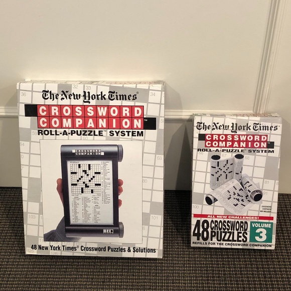NEW YORK TIMES CROSSWORD COMPANION ROLL-A-PUZZLE SYSTEM & VOL 3 UNOPENED - Picture 1 of 14